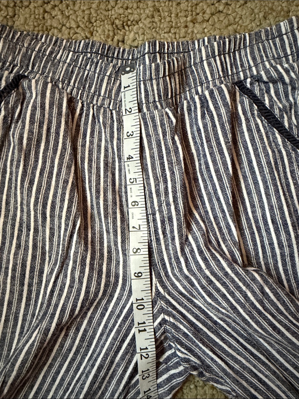 Briggs Striped Wide-Leg Womens Capri Pants - Navy/White - Picture 5 of 8